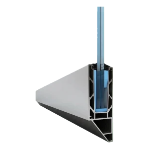 Kozza KE 120 – U-profiel voor volledig glazen balustrades 5000 mm, zijdelingse bevestiging