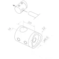 PSG doorvoer balustradeklem voor staaf Ø 14 mm – buis 42,4 mm AISI 304 satijn 000-905 (2)