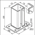 Basis voor hekpaal 80x80 mm 8 mm groen 000-787 (5)