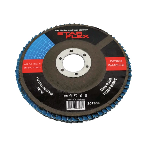 Star Flex – vlakke lamellenschijf T27 125 mm zirkonium korrel 40 INOX 000-968 (1)