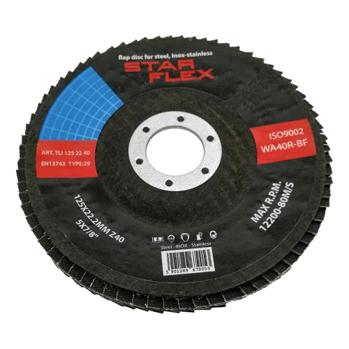 Star Flex – zirkonium lamellenschijf T29 125 mm korrelgrootte 40 voor roestvast staal 000-975 (1)