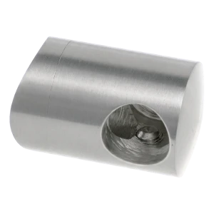 PSG linker eindbeugel balustrade voor staaf Ø 16 mm op buis 42,4 mm – roestvrijstaal satijn