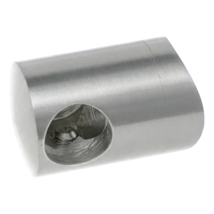 PSG rechter eindbeugel voor staaf ø16 mm – montage op buis ø42,4 mm, AISI 304 satijn