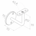 Wandbeugel leuning balustrade fi 42,4 mm – roestvrij staal AISI 304 satijn 001-014 (2)
