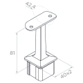 PSG handlijnsteun roestvrijstalen balustrade 42,4 mm voor paal 40x40 mm – gelijmd, satijn 001-046 (2)
