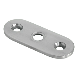 Bevestigingsplaat voor vlakke leuning 64×24×4 mm – roestvrijstaal AISI 304 satijn