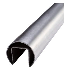 Opzetgrijper voor glas ø 42,4 mm AISI 304 satijn – volledig glazen balustrade, L=2500 mm