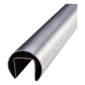 PSG Opliggende glasbeugel fi 42,4 mm satijn – AISI 304 buis, lengte 5000 mm