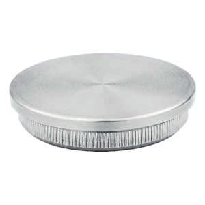 Platte eindkap indrukbaar voor leuningbuis Ø42,4 mm AISI 304 satijn