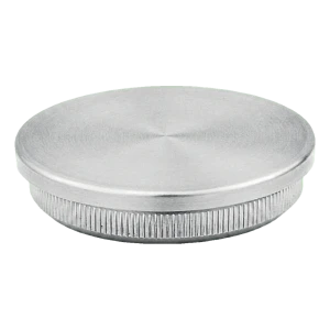 Platte ingedrukte afdekdop voor leuningrail 42,4 mm AISI 304 satijn