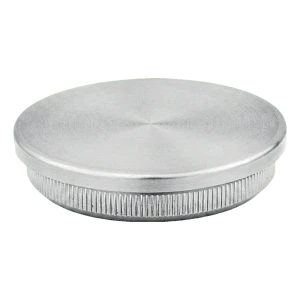 Platte indrukdop voor balustradebuis 48,3 mm, roestvrijstaal AISI 304 satijn