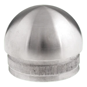 Ellipsvormige indrukdop voor buis 48,3 mm, RVS AISI 304 satijn