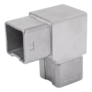 90° hoekstuk voor balustradeprofiel 40x40 mm – roestvrijstaal AISI304, satijn