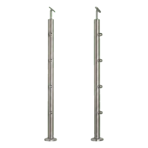 PSG Balustradepost middensectie doorlopend ø 42,4 mm AISI 304 – 4 houders, satijn