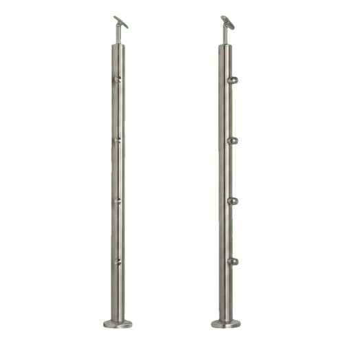 PSG Balustradepost middensectie doorlopend ø 42,4 mm AISI 304 – 4 houders, satijn 001-204 (1)