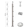 PSG Balustradepost middensectie doorlopend ø 42,4 mm AISI 304 – 4 houders, satijn 001-204 (2)