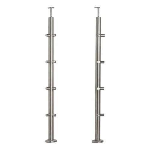 PSG hoek balustradepaal roestvrij staal AISI 304 ø42,4 mm H1060 mm met houders voor buisjes ø12 mm 001-206 (1)