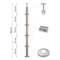 PSG hoek balustradepaal roestvrij staal AISI 304 ø42,4 mm H1060 mm met houders voor buisjes ø12 mm 001-206 (2)