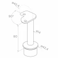 PSG hoek balustradepaal roestvrij staal AISI 304 ø42,4 mm H1060 mm met houders voor buisjes ø12 mm 001-206 (4)